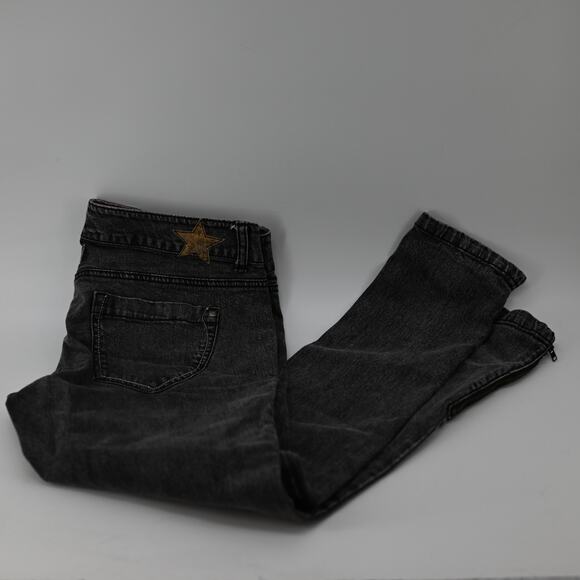 DKNY Skinny Jeans Y2K Style Zipper Faded Black Women Size 30 - Picture 4 of 15